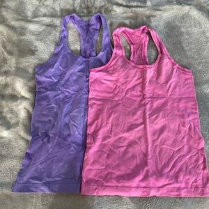 LOT of Two Lululemon Swiftly Tech Tanks (regular length) Size 6